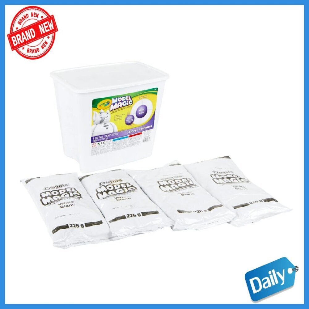 4-Pack Air-Dry Modeling Clay for Kids, 8 oz Each, Reusable Sculpting Material